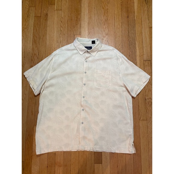 Nat Nast Other - Nat Nast Silk Cotton Palm Leaf Camp Shirt XL Beige Resort